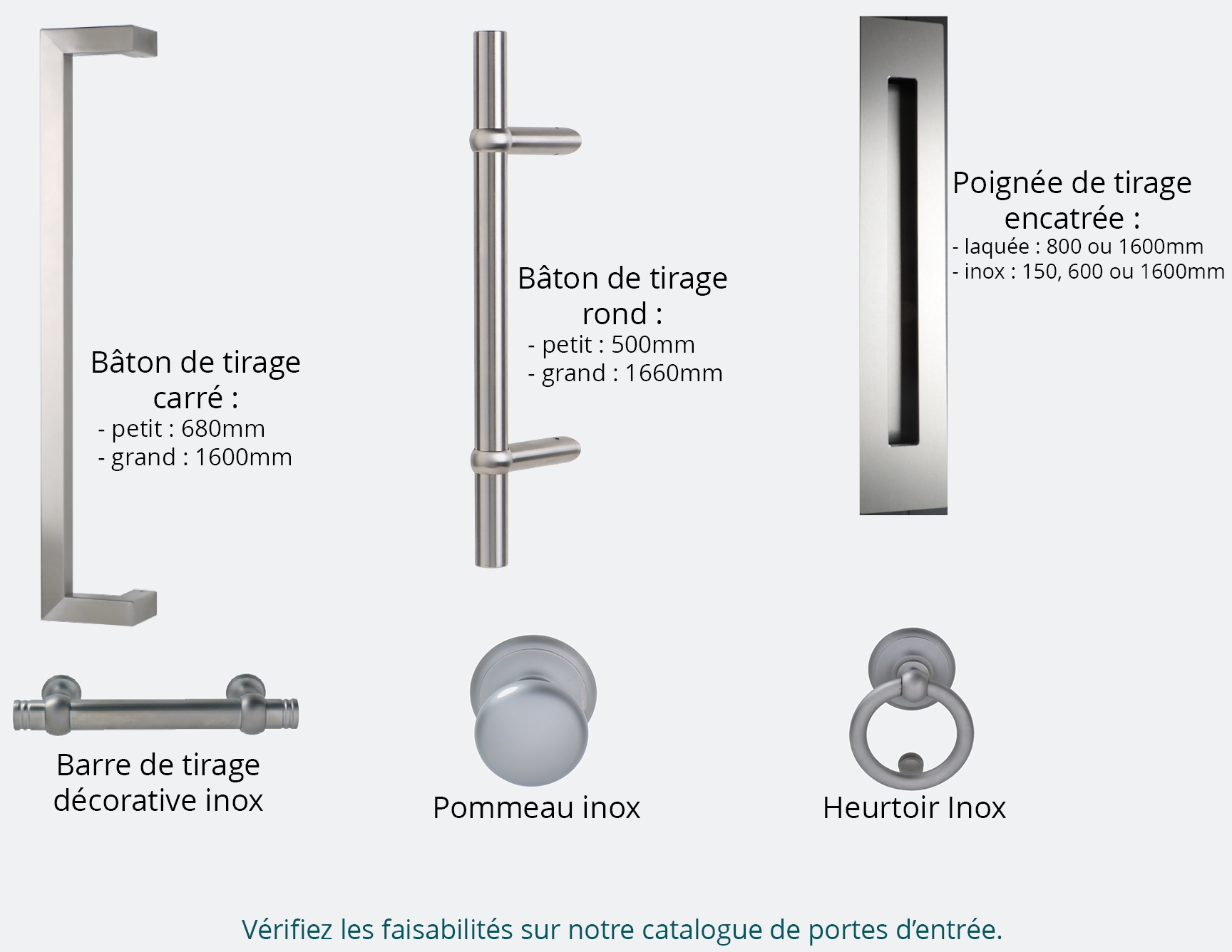 La poignée de tirage en inox ou bois, le nouvel accessoire moderne de votre  porte d'entrée