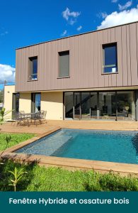 Maison à ossature bois avec fenêtres Minco