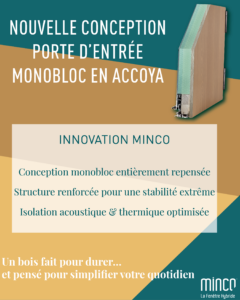 porte d'entrée monobloc en accoya par minco