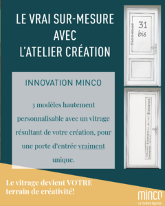porte d'entrée avec vitrage personnalisable chez minco