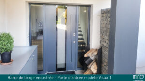 Barre de tirage encastrée - porte d'entrée Minco modèle Visua 1