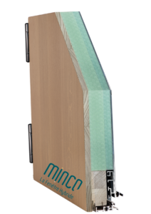 Angle de menuiserie d'une porte d'entrée monobloc Minco